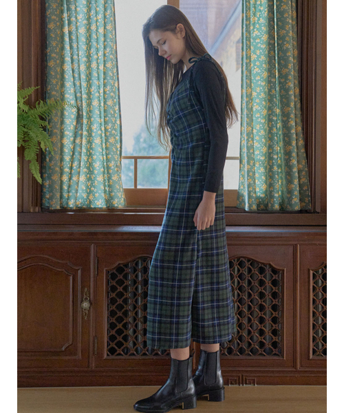 AVANT-G(アバン)の「Tartan Check Shirring Dress - GREEN(ワンピース・レディース・ブラウン/ダークグリーン・FREE)」の6枚目の写真