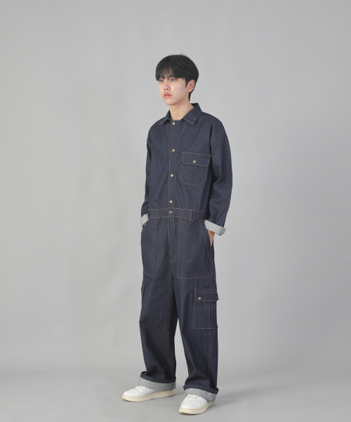 SAINTCREW（セントクルー）の「クラシックEXワイドカーゴジャンプスーツCWC-520インディゴデニム（つなぎ/オールインワン・メンズ・その他・MEDIUM/LARGE/X-LARGE）」の14枚目の写真