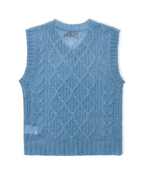 RAD FICTION(ラッドフィックション)の「DOHERTY FISHERMAN CABLE KNIT VEST / PALE BLUE(ベスト・メンズ・その他・ONE)」の2枚目の写真