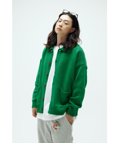 FEELENUFF(フィルイナフ)の「FEEL LOGO CROPPED KNITJACKET GREEN(ニット/セーター・メンズ・その他・LARGE/X-LARGE)」の2枚目の写真