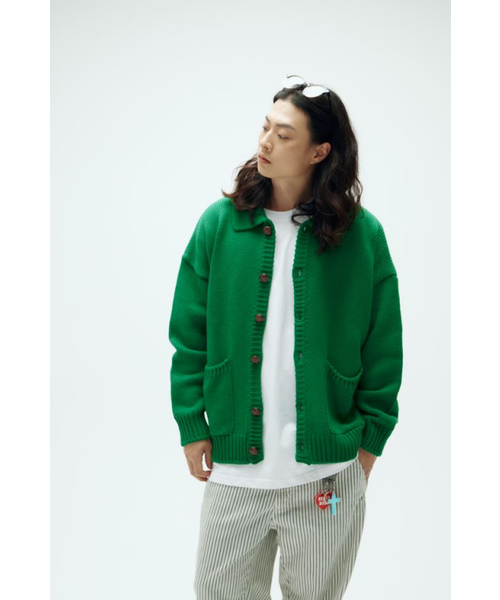 FEELENUFF(フィルイナフ)の「FEEL LOGO CROPPED KNITJACKET GREEN(ニット/セーター・メンズ・その他・LARGE/X-LARGE)」の3枚目の写真