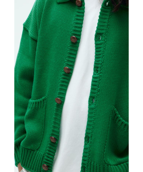 FEELENUFF(フィルイナフ)の「FEEL LOGO CROPPED KNITJACKET GREEN(ニット/セーター・メンズ・その他・LARGE/X-LARGE)」の4枚目の写真