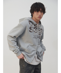 Grocery Hoodie Zip-up Melange Grey