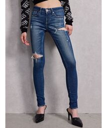 GYDA | ミドルウエストSIDE RIPPEDスキニーデニムパンツ(デニムパンツ)