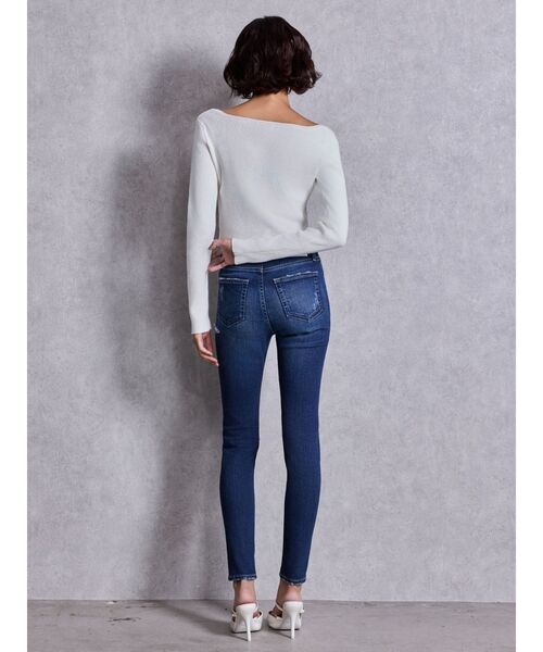 GYDA（ジェイダ）の「ミドルウエストSIDE RIPPEDスキニーデニムパンツ（デニムパンツ・レディース・ブルー/ブラック/ライトブルー/インディゴブルー・SMALL/X-SMALL/MEDIUM）」の9枚目の写真