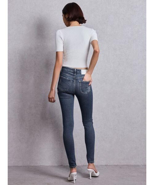 GYDA(ジェイダ)の「ミドルウエストSIDE RIPPEDスキニーデニムパンツ(デニムパンツ・レディース・ブルー/ブラック/ライトブルー/インディゴブルー・SMALL/X-SMALL/MEDIUM)」の6枚目の写真