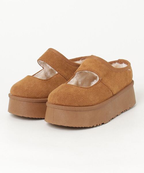 Dedes（デデス）の「Dedes/厚底ファー メリージェーン スリッポン ムートンシューズ 軽量 厚底 ユニセックス 秋冬(6413)（ブーツ・レディース・ブラック/ベージュ/ブラウン・34/36/38/40/42/44）」の8枚目の写真