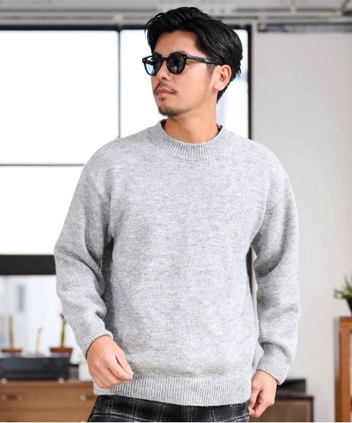 CavariA（キャバリア）の「『CavariA/キャバリア』スパンコールニットクルーネック（ニット/セーター・メンズ・グレー/ブラウン/チャコールグレー・L/M）」の2枚目の写真