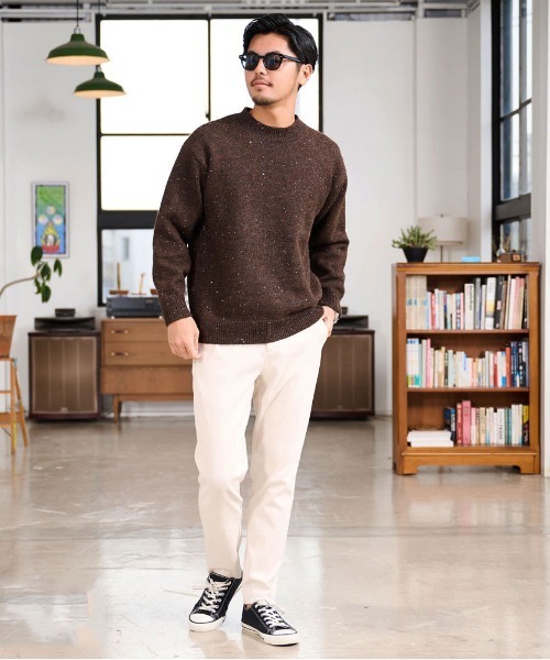 CavariA（キャバリア）の「『CavariA/キャバリア』スパンコールニットクルーネック（ニット/セーター・メンズ・グレー/ブラウン/チャコールグレー・L/M）」の20枚目の写真