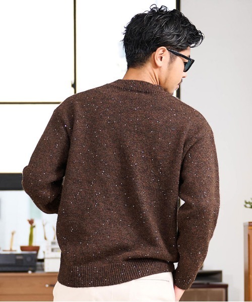 CavariA（キャバリア）の「『CavariA/キャバリア』スパンコールニットクルーネック（ニット/セーター・メンズ・グレー/ブラウン/チャコールグレー・L/M）」の19枚目の写真