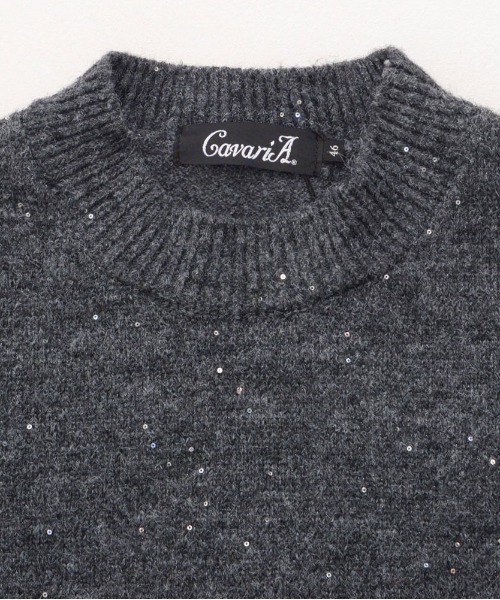 CavariA（キャバリア）の「『CavariA/キャバリア』スパンコールニットクルーネック（ニット/セーター・メンズ・グレー/ブラウン/チャコールグレー・L/M）」の4枚目の写真