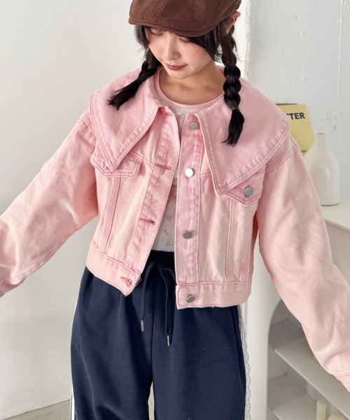 セール】ビッグカラーデニムジャケット（デニムジャケット）｜SOLLON