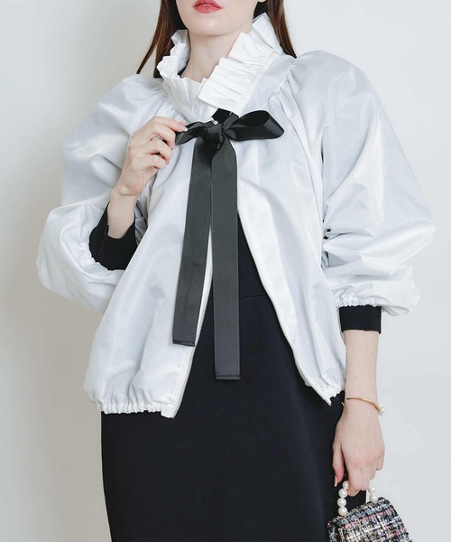 PICCIN（ピッチン）の「ザビエルブルゾン（ブルゾン・レディース・ネイビー/ブラック/オフホワイト・M）」の2枚目の写真