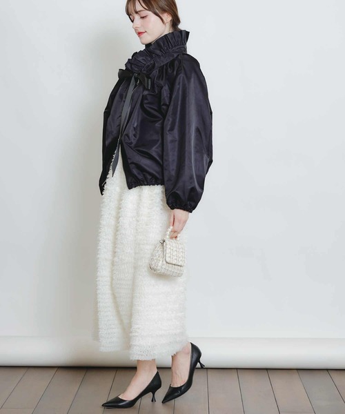 PICCIN（ピッチン）の「ザビエルブルゾン（ブルゾン・レディース・ネイビー/ブラック/オフホワイト・M）」の4枚目の写真