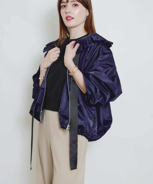 PICCIN（ピッチン）の「ザビエルブルゾン（ブルゾン・レディース・ネイビー/ブラック/オフホワイト・M）」の16枚目の写真