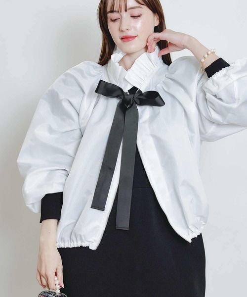 PICCIN（ピッチン）の「ザビエルブルゾン（ブルゾン・レディース・ネイビー/ブラック/オフホワイト・M）」の15枚目の写真