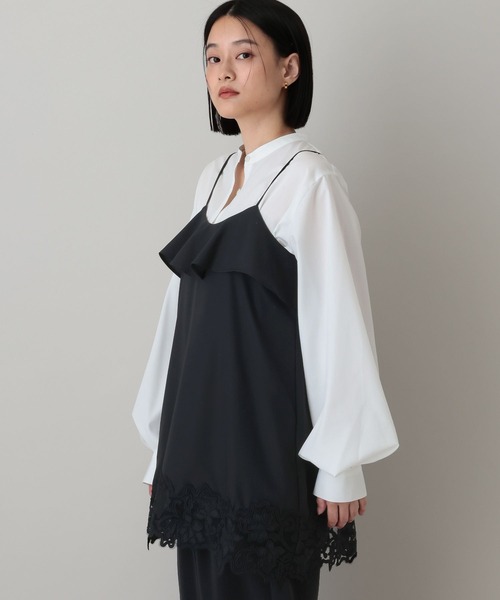 A part by(アパートバイ)の「ヘムレースキャミソール(キャミソール・レディース・オフホワイト/ブラック・FREE)」の17枚目の写真