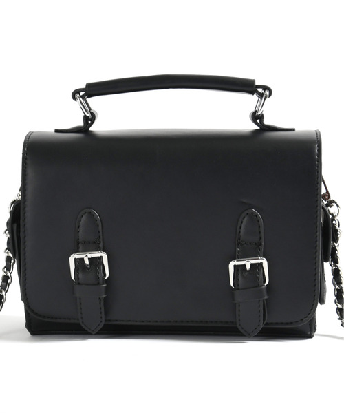 neos（ネオス）の「【neos】スクエア ミニトートバッグ フェイクレザー チェーンショルダー 2WAY ユニセックス（ショルダーバッグ・メンズ・ブラック・FREE）」の9枚目の写真