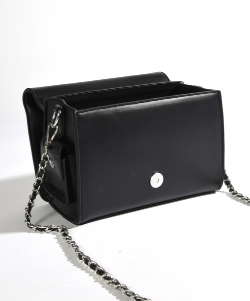 neos（ネオス）の「【neos】スクエア ミニトートバッグ フェイクレザー チェーンショルダー 2WAY ユニセックス（ショルダーバッグ・メンズ・ブラック・FREE）」の13枚目の写真