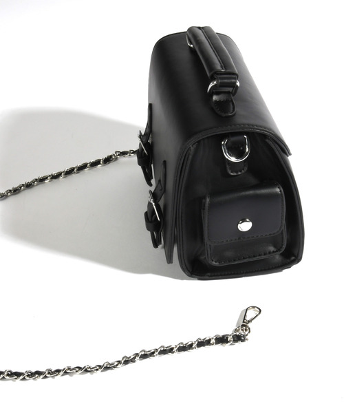 neos（ネオス）の「【neos】スクエア ミニトートバッグ フェイクレザー チェーンショルダー 2WAY ユニセックス（ショルダーバッグ・メンズ・ブラック・FREE）」の16枚目の写真
