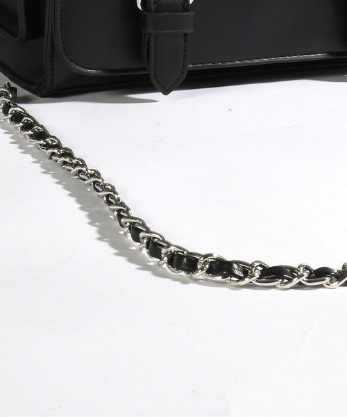 neos（ネオス）の「【neos】スクエア ミニトートバッグ フェイクレザー チェーンショルダー 2WAY ユニセックス（ショルダーバッグ・メンズ・ブラック・FREE）」の18枚目の写真