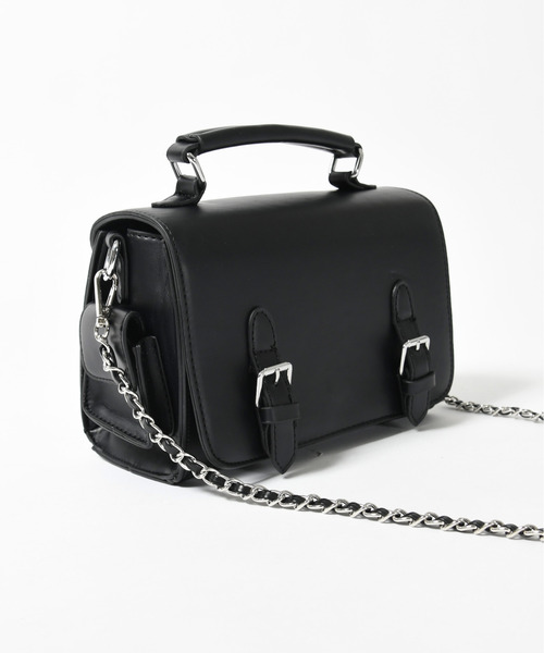 neos（ネオス）の「【neos】スクエア ミニトートバッグ フェイクレザー チェーンショルダー 2WAY ユニセックス（ショルダーバッグ・メンズ・ブラック・FREE）」の11枚目の写真