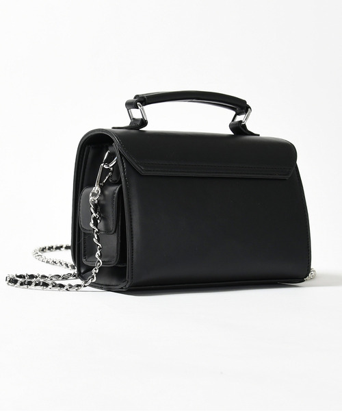 neos（ネオス）の「【neos】スクエア ミニトートバッグ フェイクレザー チェーンショルダー 2WAY ユニセックス（ショルダーバッグ・メンズ・ブラック・FREE）」の12枚目の写真