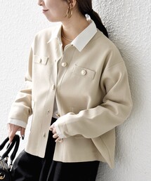 セール】SHIPS any:〈手洗い可能〉バイカラー スキッパー ニット