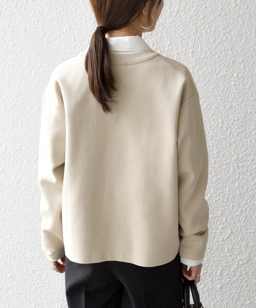 SHIPS any:〈手洗い可能〉クルーネック ニット ジャケット