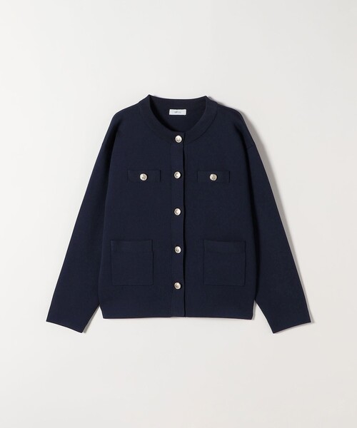 SHIPS any:〈手洗い可能〉クルーネック ニット ジャケット