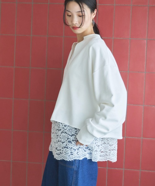 Doux archives(ドゥアルシーヴ)の「キーネックスウェットプルオーバー(スウェット・レディース・グレー/オフホワイト/ベージュ・FREE)」の19枚目の写真
