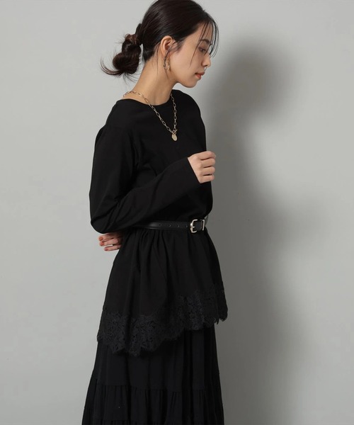 裾レースロンT（Tシャツ/カットソー）｜Arpege story（アルページュ