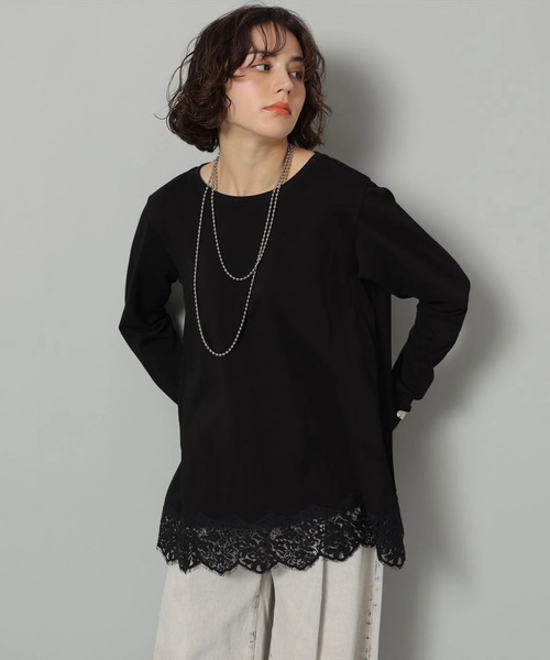 裾レースロンT（Tシャツ/カットソー）｜Arpege story（アルページュ