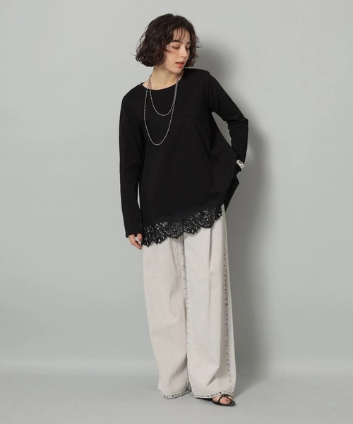裾レースロンT（Tシャツ/カットソー）｜Arpege story（アルページュ