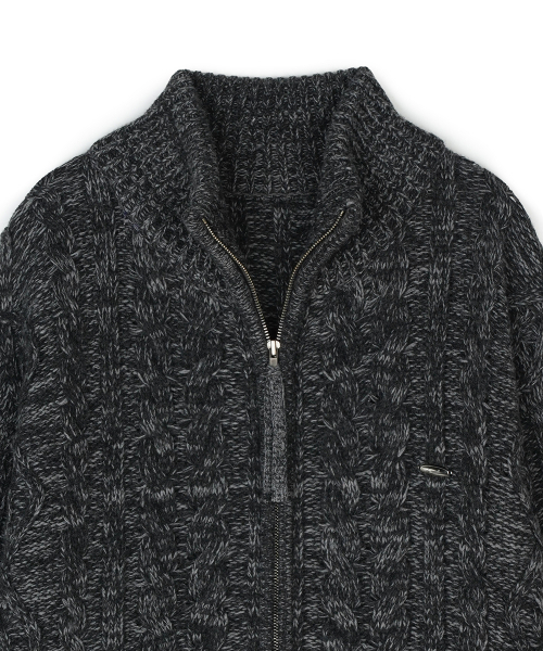 FDR(エフディーアール)の「Heavy Cable Zip-Up Knit Cardigan Charcoal(カーディガン/ボレロ・メンズ・その他・S/M/L)」の4枚目の写真