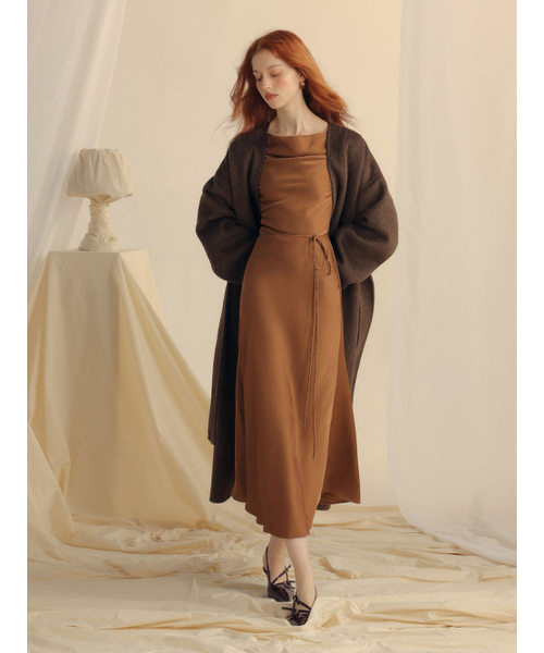 SINCETHEN(シンスゼン)の「グロー ボートネック ロングワンピース (ブラウン)(ワンピース・レディース・その他・S/M/L)」の8枚目の写真