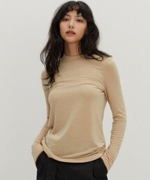 ウールライクベーシックTシャツベージュ