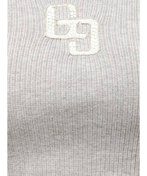 GYDA（ジェイダ）の「GGロゴラインストーンラメテレコトップス（Tシャツ/カットソー・レディース・ブラック/グレー/オフホワイト・FREE）」の11枚目の写真