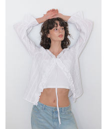 Frill Strap Blouse, White