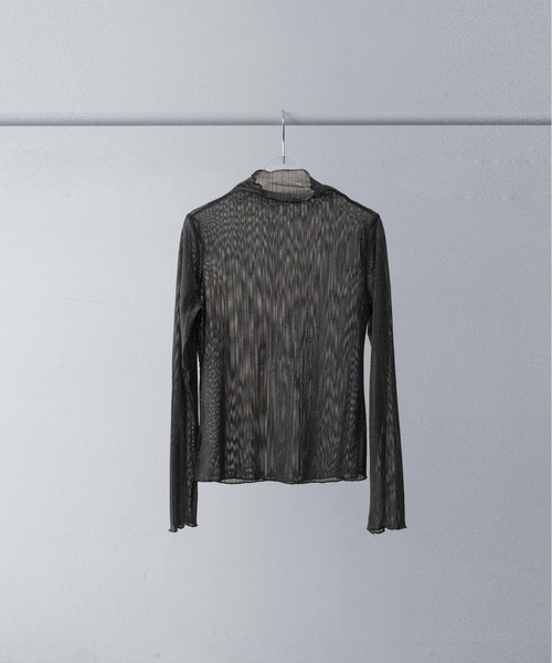 on:nue（オンニュ）の「【on:nue】[着用動画あり！] ラメラインシアーメロートップス（Tシャツ/カットソー・レディース・ブラウン/アイボリー/グレー・FREE）」の18枚目の写真