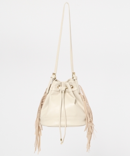 GLOBAL WORK（グローバルワーク）の「フリンジＢＡＧ/711564（ショルダーバッグ・レディース・アイボリー/ブラック/ブラウン・ONE SIZE）」の2枚目の写真