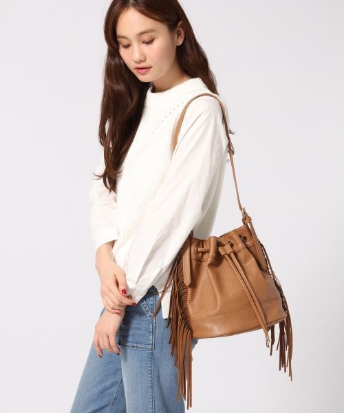 GLOBAL WORK（グローバルワーク）の「フリンジＢＡＧ/711564（ショルダーバッグ・レディース・アイボリー/ブラック/ブラウン・ONE SIZE）」の14枚目の写真