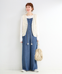 B.C STOCK（ベーセーストック）の「ウォッシャブル / DU JOUR / デュ ジュール BK-BOW JEAN SALOPETTE（サロペット/オーバーオール）」