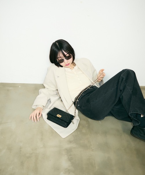 TONER(トナー)の「キルティングチェーンショルダーバッグ/ロゴプレート付き/財布(ショルダーバッグ・レディース・ブラック・FREE)」の3枚目の写真