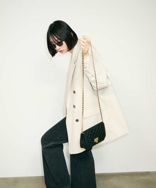 TONER(トナー)の「キルティングチェーンショルダーバッグ/ロゴプレート付き/財布(ショルダーバッグ・レディース・ブラック・FREE)」の9枚目の写真