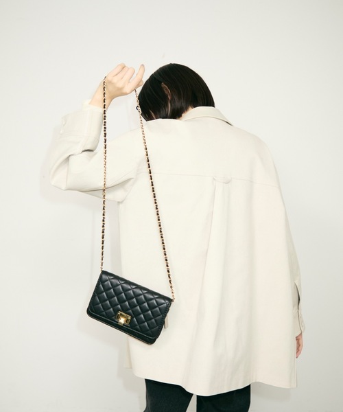 TONER(トナー)の「キルティングチェーンショルダーバッグ/ロゴプレート付き/財布(ショルダーバッグ・レディース・ブラック・FREE)」の18枚目の写真