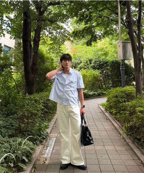 EXCONTAINER(エックスコンテナ)の「グランジポケットフレアデニムパンツ(ホワイト)(デニムパンツ・メンズ・その他・SMALL/MEDIUM/LARGE/X-LARGE)」の9枚目の写真