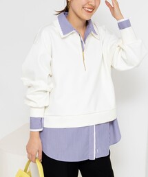 NOLLEY’S | ウォッシャブルダンボール襟付きプルオーバー(スウェット)