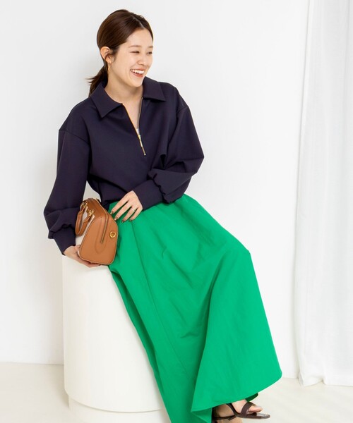 NOLLEY’S(ノーリーズ)の「ウォッシャブルダンボール襟付きプルオーバー(スウェット・レディース・オフホワイト/ネイビー・38)」の3枚目の写真