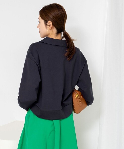 NOLLEY’S(ノーリーズ)の「ウォッシャブルダンボール襟付きプルオーバー(スウェット・レディース・オフホワイト/ネイビー・38)」の9枚目の写真